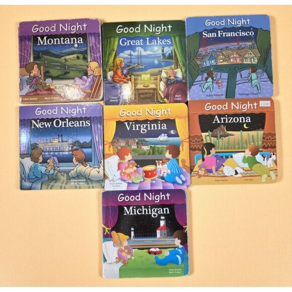 Good Night Board Books Lot Of 7 San Fran Arizona Montana ...by Adam Gamble - Picture 1 of 6